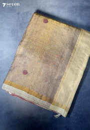 Demure Chattisgarh Off White Pure Tussar Silk Saree| Silk Mark Certified - Seven Sarees - Saree - Seven Sarees