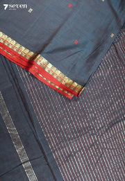 Devanika Signature Seven Handloom Blue Bangalore Pure Cotton Saree - Seven Sarees - Saree - Seven Sarees