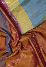 Devayani Signature Seven Handloom Blue Bangalore Pure Silk Cotton Saree - Seven Sarees - Saree - Seven Sarees