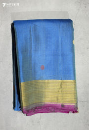 Devayani Signature Seven Handloom Blue Bangalore Pure Silk Cotton Saree - Seven Sarees - Saree - Seven Sarees