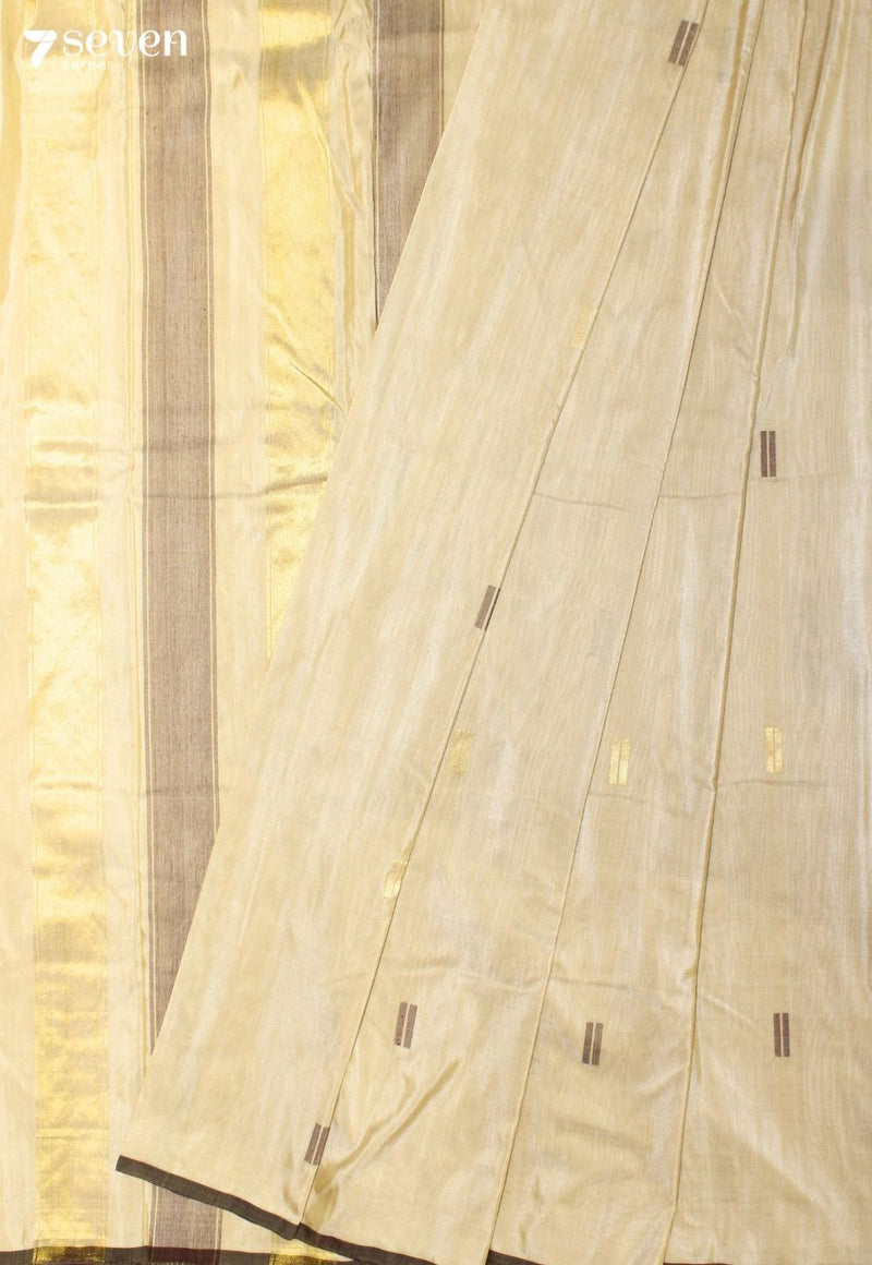 Dhaivol Signature Seven Handloom Gold Bangalore Pure Silk Cotton Saree - Seven Sarees - Saree - Seven Sarees