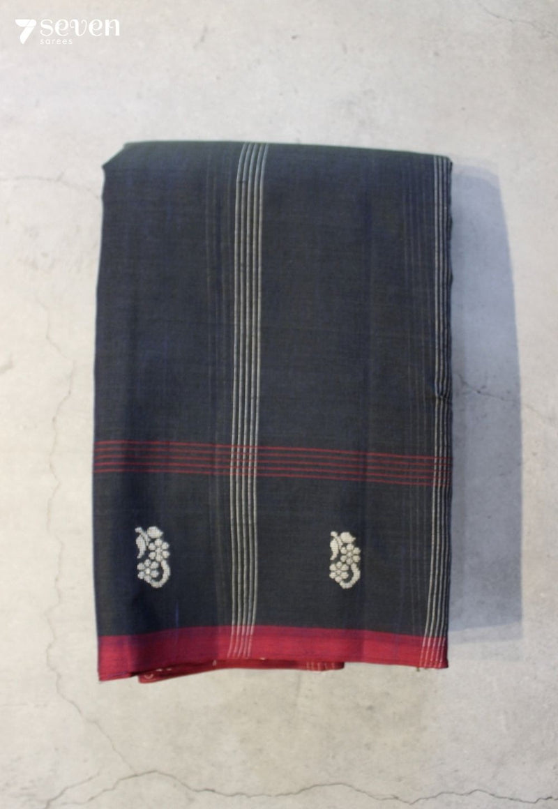 Dharanikaara Signature Seven Handloom Blue Bangalore Pure Cotton Saree - Seven Sarees - Saree - Seven Sarees