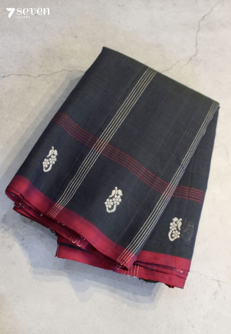 Dharanikaara Signature Seven Handloom Blue Bangalore Pure Cotton Saree - Seven Sarees - Saree - Seven Sarees