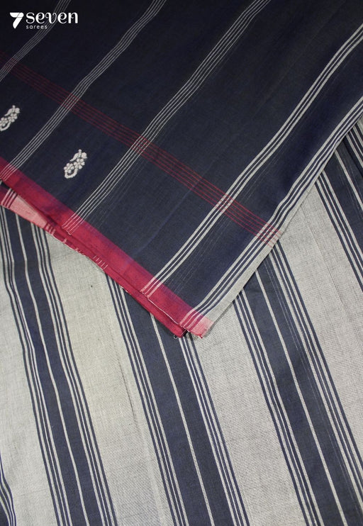 Dharanikaara Signature Seven Handloom Blue Bangalore Pure Cotton Saree - Seven Sarees - Saree - Seven Sarees