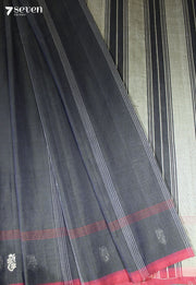 Dharanikaara Signature Seven Handloom Blue Bangalore Pure Cotton Saree - Seven Sarees - Saree - Seven Sarees