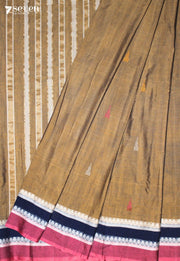 Dharika Signature Seven Handloom Brown Bangalore Pure Cotton Saree - Seven Sarees - Saree - Seven Sarees
