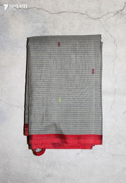 Dharusha Signature Seven Handloom Grey Bangalore Pure Cotton Saree - Seven Sarees - Saree - Seven Sarees