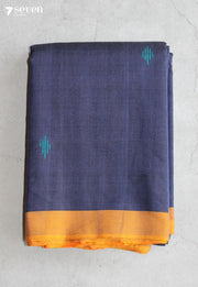 Dhenoli Signature Seven Handloom Blue Bangalore Pure Cotton Saree - Seven Sarees - Saree - Seven Sarees