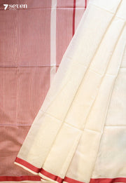 Dheyanvi Maheshwari Handloom Off White Silk Cotton Saree - Seven Sarees - Seven Sarees