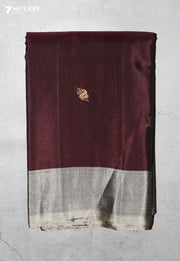 Dhravya Signature Seven Handloom Brown Bangalore Pure Silk Cotton Saree - Seven Sarees - Saree - Seven Sarees