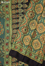 Dhriti Kutch Green Pure Handmade Ajrakh Modal with Handpasted Mirrors - view 5