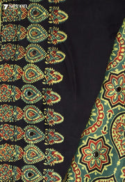 Dhriti Kutch Green Pure Handmade Ajrakh Modal with Handpasted Mirrors - view 3