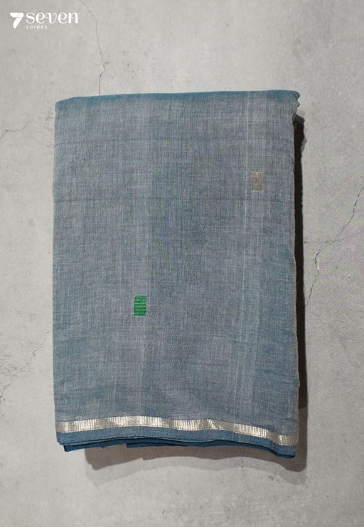 Dhriti Signature Seven Handloom Grey Bangalore Pure Cotton Saree - Seven Sarees - Saree - Seven Sarees
