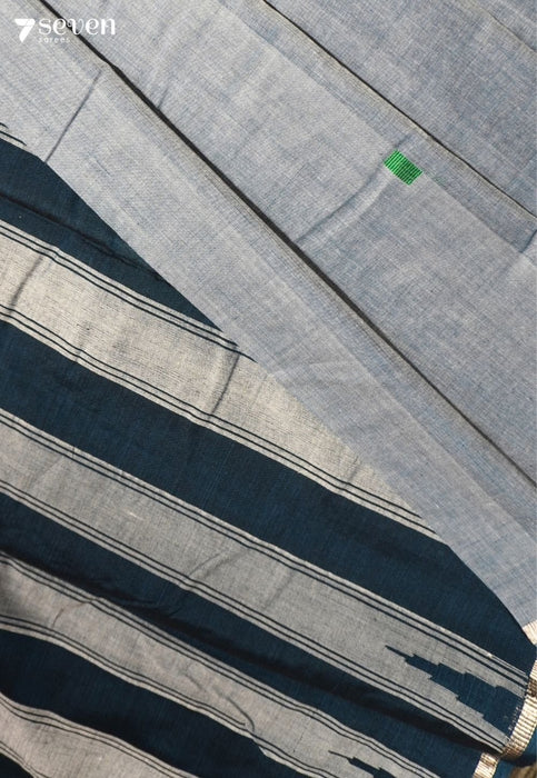 Dhriti Signature Seven Handloom Grey Bangalore Pure Cotton Saree - Seven Sarees - Saree - Seven Sarees