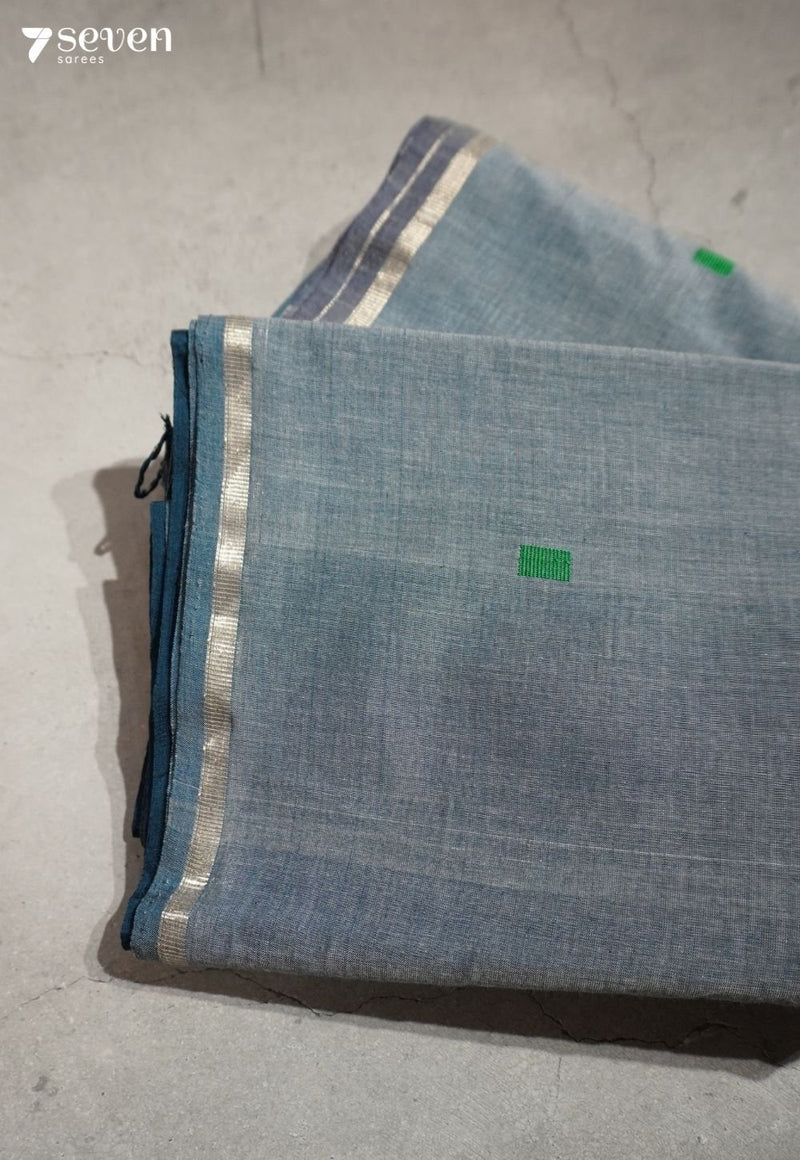 Dhriti Signature Seven Handloom Grey Bangalore Pure Cotton Saree - Seven Sarees - Saree - Seven Sarees