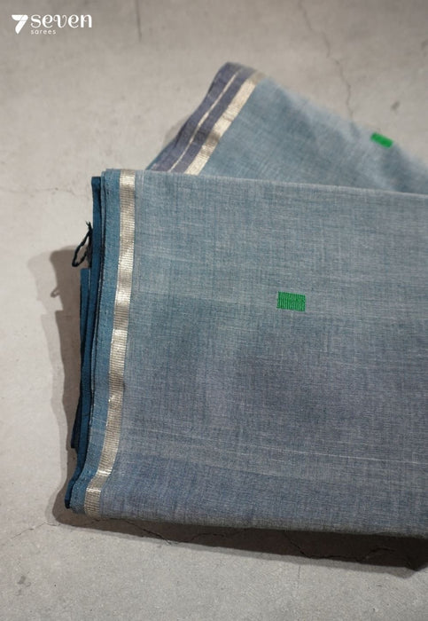 Dhriti Signature Seven Handloom Grey Bangalore Pure Cotton Saree - Seven Sarees - Saree - Seven Sarees