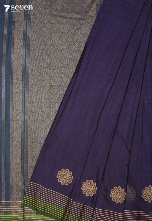 Dhurmeya Signature Seven Handloom Blue Bangalore Pure Cotton Saree - Seven Sarees - Saree - Seven Sarees