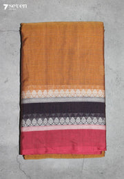 Dhyara Signature Seven Handloom Mustard Bangalore Pure Cotton Saree - Seven Sarees - Saree - Seven Sarees