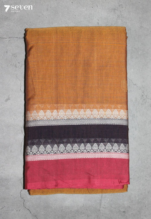 Dhyara Signature Seven Handloom Mustard Bangalore Pure Cotton Saree - Seven Sarees - Saree - Seven Sarees