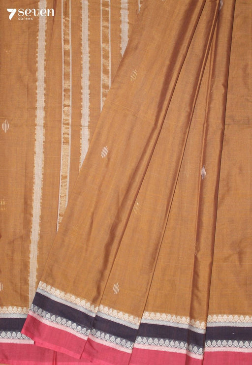 Dhyara Signature Seven Handloom Mustard Bangalore Pure Cotton Saree - Seven Sarees - Saree - Seven Sarees
