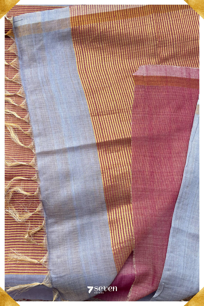 Dianthus Chattisgarh Blue Pure Kosa Silk Saree|Silk Mark Certified - Seven Sarees - Saree - Seven Sarees