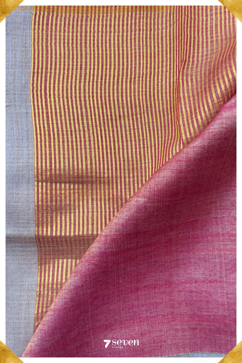 Dianthus Chattisgarh Blue Pure Kosa Silk Saree|Silk Mark Certified - Seven Sarees - Saree - Seven Sarees