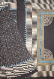 Elarini Kutch Brown Pure Handmade Ajrakh 100% Cotton Saree - Seven Sarees - Saree - Seven Sarees