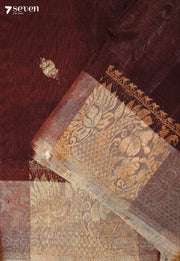 Elarvi Signature Seven Handloom Brown Bangalore Pure Silk Cotton Saree - Seven Sarees - Saree - Seven Sarees