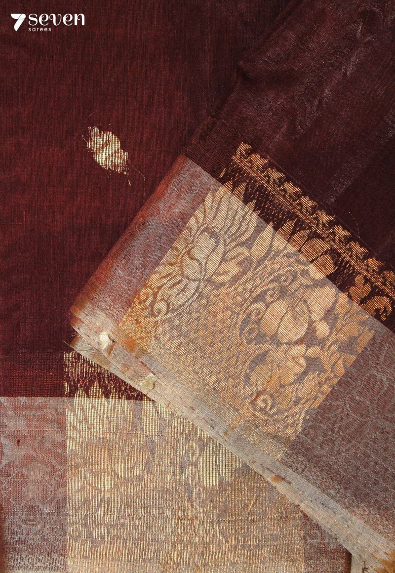 Elarvi Signature Seven Handloom Brown Bangalore Pure Silk Cotton Saree - Seven Sarees - Saree - Seven Sarees