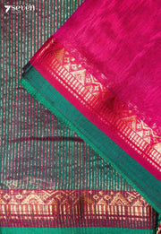Ervaya Maheshwari Handloom Pink Silk Cotton Saree - Seven Sarees - Seven Sarees