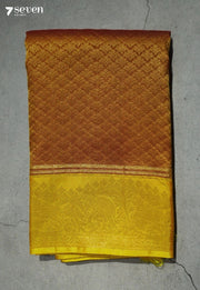 Field Flower Dust Signature Seven Handloom Gold Bangalore Pure Silk Saree|Silk Mark Certified - Seven Sarees - Saree - Seven Sarees