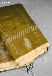 Gajaprabha Signature Seven Handloom Gold Bangalore Vegan Silk Saree - Seven Sarees - Saree - Seven Sarees