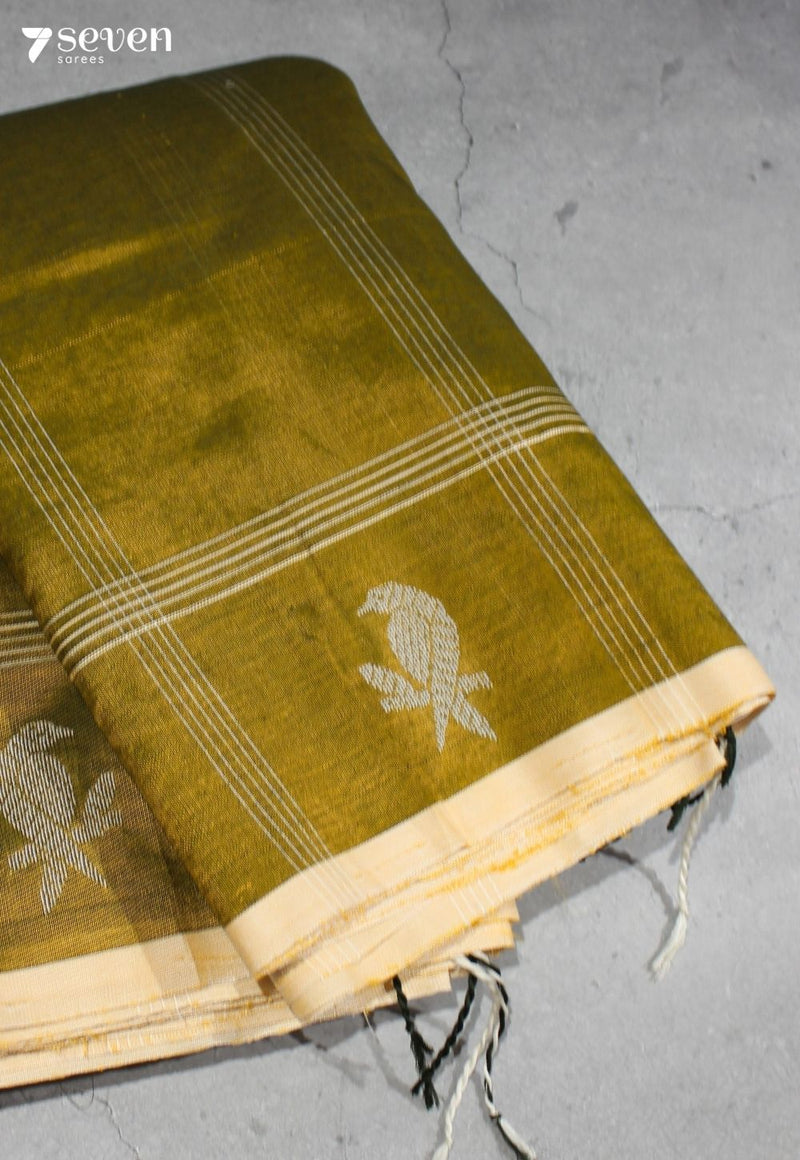 Gajaprabha Signature Seven Handloom Gold Bangalore Vegan Silk Saree - Seven Sarees - Saree - Seven Sarees