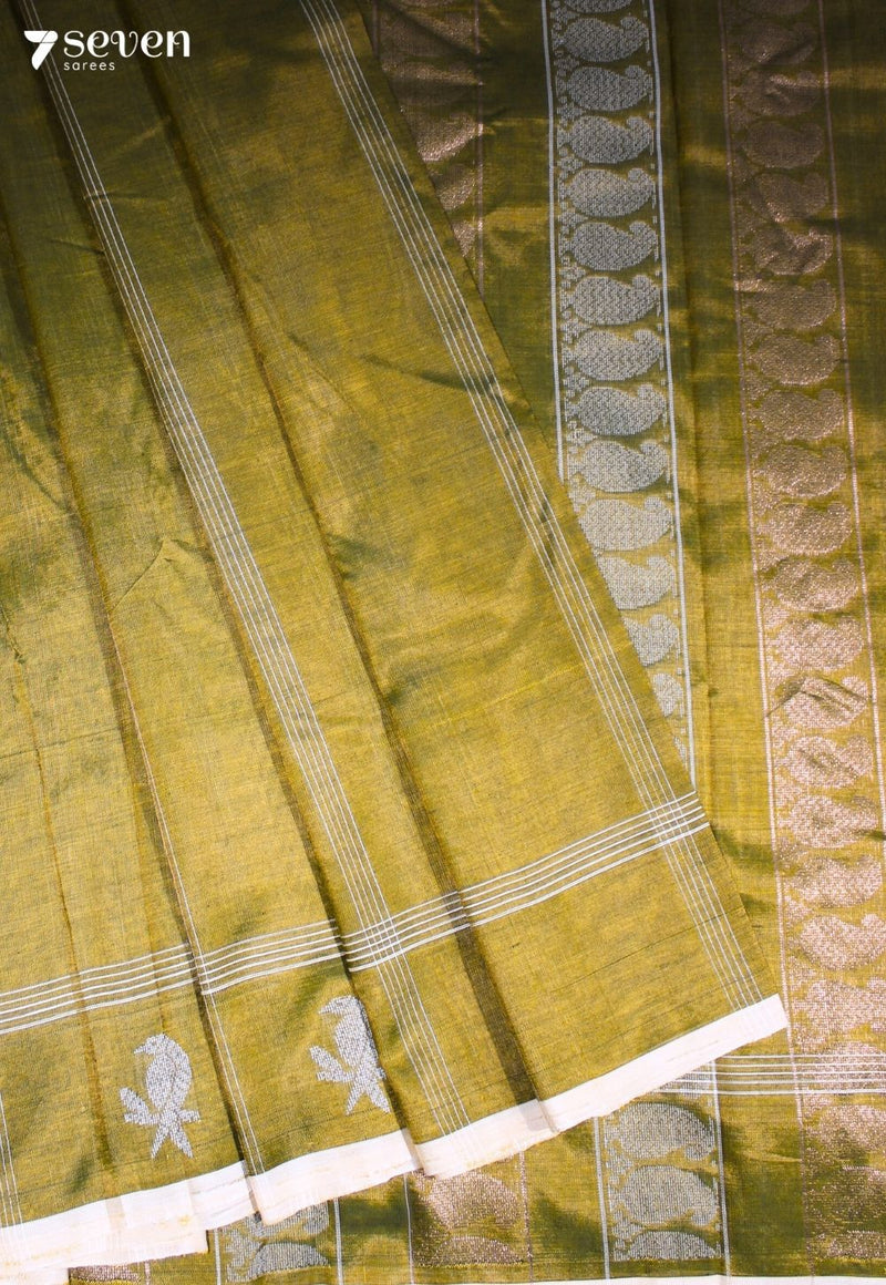Gajaprabha Signature Seven Handloom Gold Bangalore Vegan Silk Saree - Seven Sarees - Saree - Seven Sarees