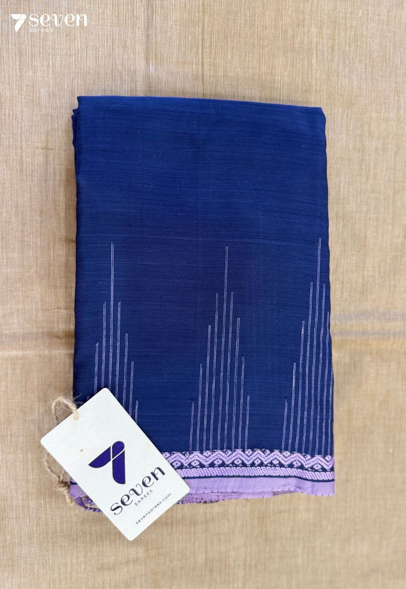 GleamSoil Signature Seven Handloom Blue Bangalore Vegan Silk Saree - Seven Sarees - Saree - Seven Sarees