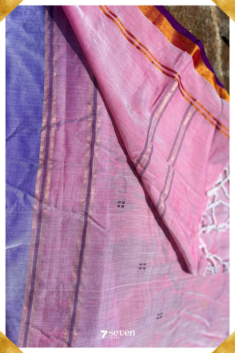 Godambi Signature Seven Handloom Violet Bangalore Vegan Silk Saree - Seven Sarees - Saree - Seven Sarees