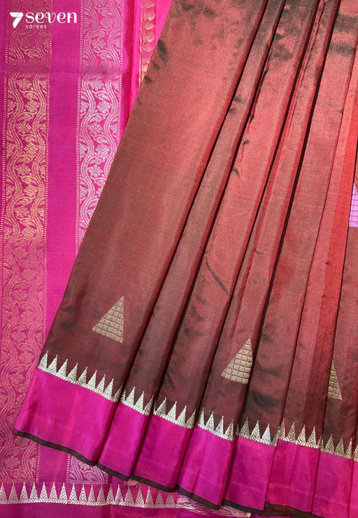 Gold Pyramid Signature Seven Handloom Green Bangalore Pure Silk Saree|Silk Mark Certified - Seven Sarees - Saree - Seven Sarees