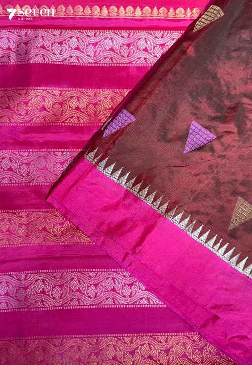 Gold Pyramid Signature Seven Handloom Green Bangalore Pure Silk Saree|Silk Mark Certified - Seven Sarees - Saree - Seven Sarees