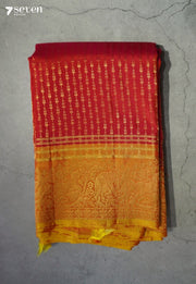 Golden Stairs Signature Seven Handloom Coral Bangalore Pure Silk Saree|Silk Mark Certified - Seven Sarees - Saree - Seven Sarees