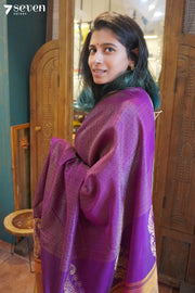 Golden Swan Seven Signature Seven Handloom Pink Bangalore Vegan Silk Saree - Seven Sarees - Saree - Seven Sarees