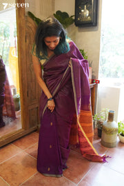 Golden Swan Seven Signature Seven Handloom Pink Bangalore Vegan Silk Saree - Seven Sarees - Saree - Seven Sarees