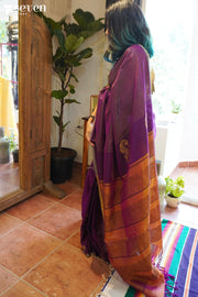 Golden Swan Seven Signature Seven Handloom Pink Bangalore Vegan Silk Saree - Seven Sarees - Saree - Seven Sarees