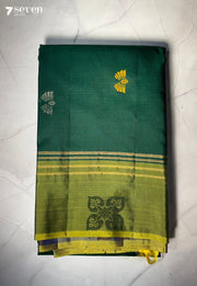 Golden wings Signature Seven Handloom Green Bangalore Pure Silk Saree|Silk Mark Certified - Seven Sarees - Saree - Seven Sarees