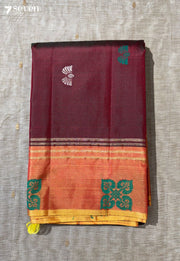Golden wings Signature Seven Handloom Red Bangalore Pure Silk Saree|Silk Mark Certified - Seven Sarees - Saree - Seven Sarees