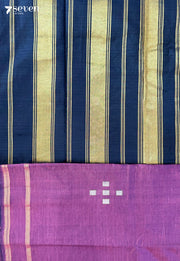 Haldi Coral Signature Seven Handloom Violet Bangalore Vegan Silk Saree - Seven Sarees - Saree - Seven Sarees