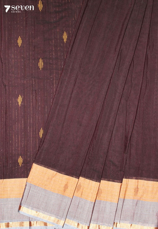 Haripriya Signature Seven Handloom Brown Bangalore Pure Cotton Saree - Seven Sarees - Saree - Seven Sarees