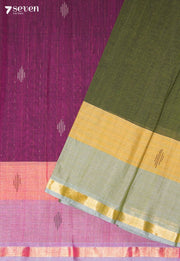 Harshita Signature Seven Handloom Green Bangalore Pure Cotton Saree - view 5
