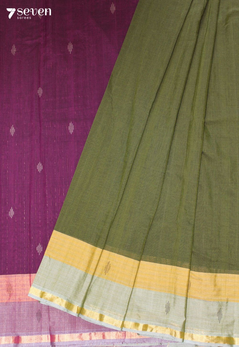 Harshita Signature Seven Handloom Green Bangalore Pure Cotton Saree - view 1