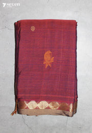 Harvya Signature Seven Handloom Red Bangalore Pure Cotton Saree - Seven Sarees - Saree - Seven Sarees