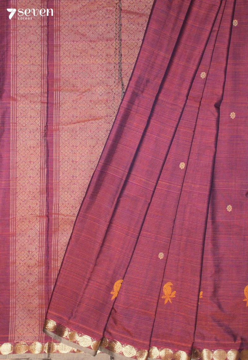 Harvya Signature Seven Handloom Red Bangalore Pure Cotton Saree - Seven Sarees - Saree - Seven Sarees